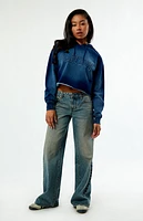 Playboy By PacSun Frayed Applique Cropped Hoodie