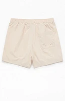 Pacsun Oatmeal Baggy 4.5" Swim Trunks