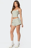 Edikted Lenorah Layered Plaid Corset