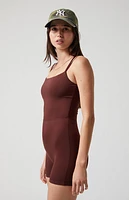 PAC 1980 WHISPER Active Brown Cross Back Short Onesie