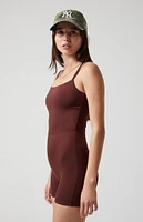 PAC 1980 WHISPER Active Brown Cross Back Short Onesie