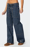 Edikted Funky Stitch Low Rise Jeans