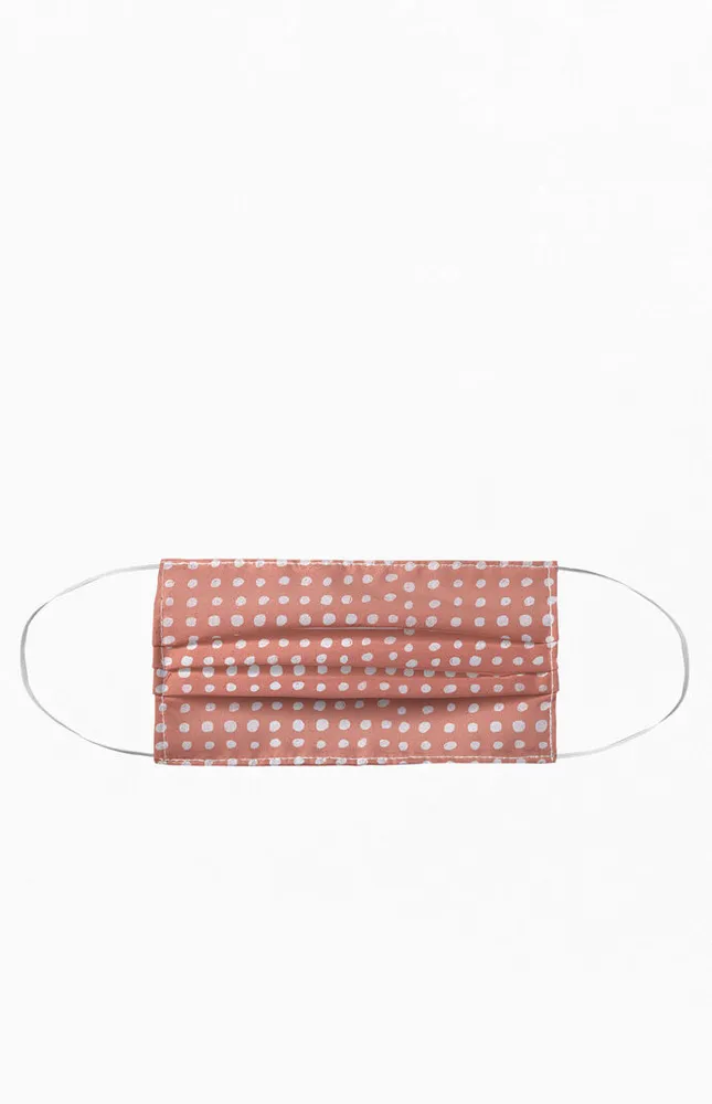 Peach Scribble Dots Face Mask