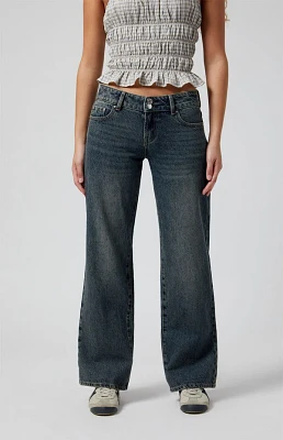 Pacsun Dark Indigo Low Rise Girlfriend Jeans