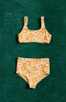 PacSun Kids Orange Floral Bikini Top & Bottom Set