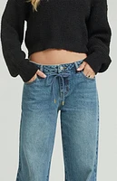 Pacsun Casey Medium Indigo Drawstring Low Rise Baggy Jeans