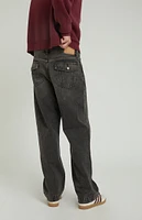 PacSun Black Tinted Contrast Stitch Baggy Jeans