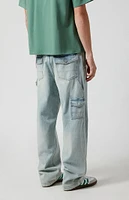 PacSun Light Indigo Cargo Baggy Carpenter Jeans