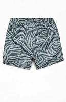 PacSun Army Zebra AOP 4.5" Swim Trunks