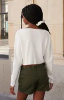 John Galt White Button Up Cardigan