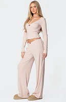 Edikted Roselle Ribbed V Neck Top