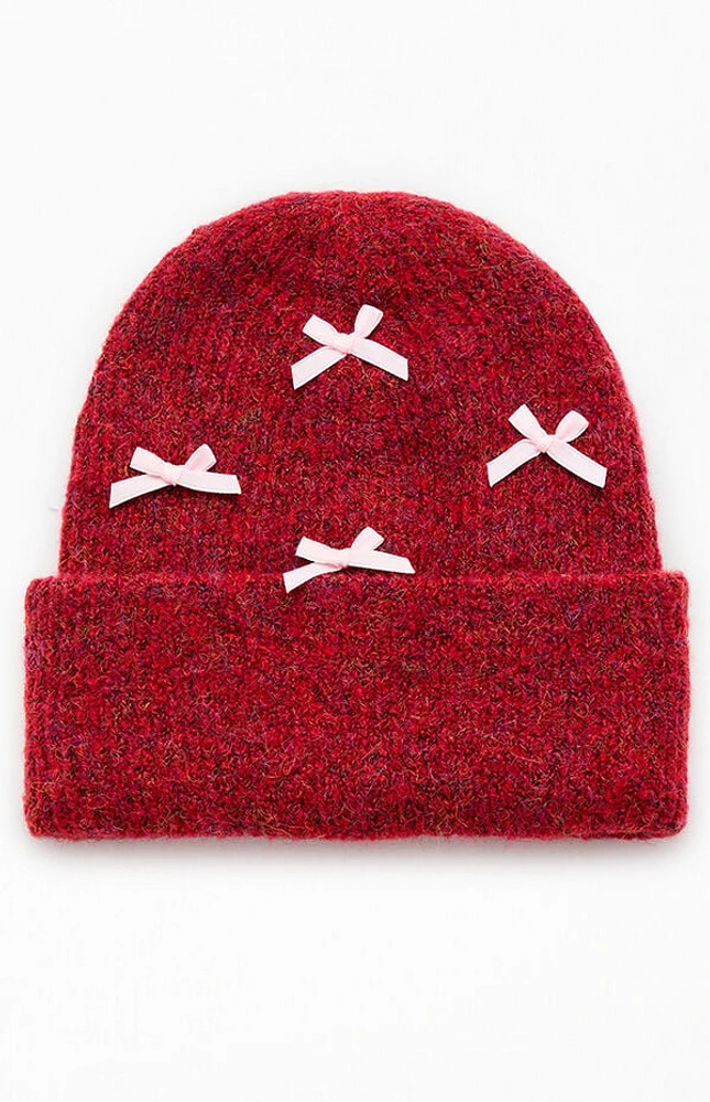 Pacsun Chunky Knit Bow Beanie