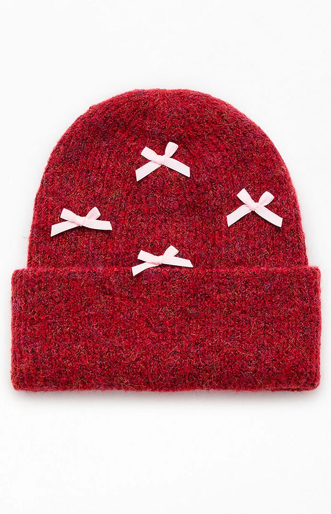 PacSun Chunky Knit Bow Beanie