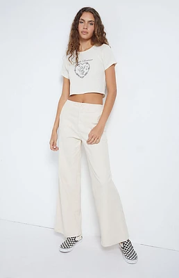 High Waisted Stretch Twill Trousers