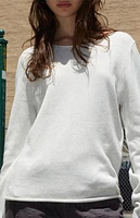 John Galt Light Gray Stella Cotton Sweater