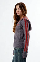 Daisy Street Star Zip Up Knit Hoodie