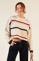 LA Hearts Marissa Striped Cozy Crew Neck Sweater