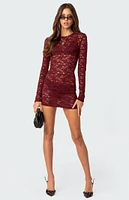 Edikted Surreal Sheer Lace Mini Dress