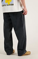 Pacsun Washed Black Corduroy Baggy Carpenter Pants