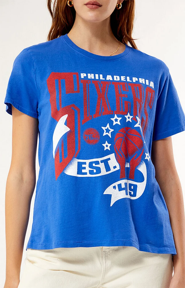 Junk Food Philadelphia Sixers Banner Vintage T-Shirt