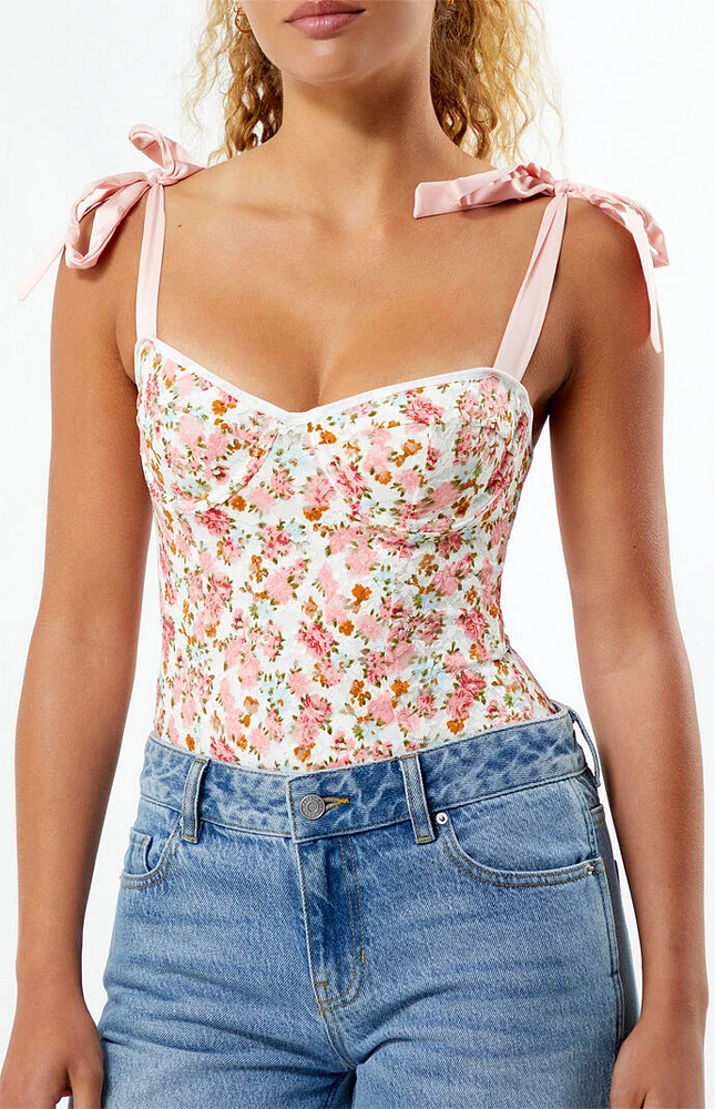 Floral Bow Tie Bodysuit