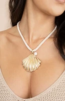 Ettika Scallop Shell Pendant Necklace