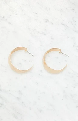 LA Hearts Chunky Heart Print Hoop Earrings