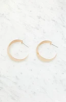 LA Hearts Chunky Heart Print Hoop Earrings