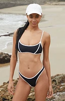 Pacsun Aster Ribbed Contrast High Cut Bikini Bottom