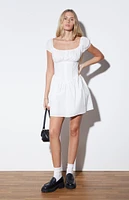 LA Hearts Off-The-Shoulder Button Mini Dress