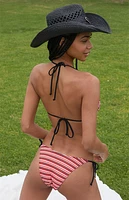 It's Now Cool Striped Reversible Triangle Bikini Top