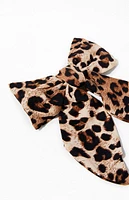 LA Hearts Leopard Big Bow Barrette