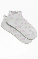 LA Hearts Allover Floral Ruffle Socks