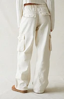 PacSun Bone Drawstring Waist Baggy Cargo Pants