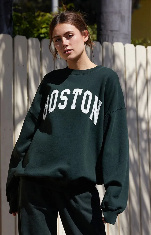 John Galt Green Erica Boston Crew Neck Sweatshirt