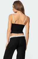 Edikted Domino Contrast Lace Trim Tank Top