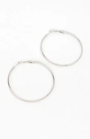 John Galt Large Silver Hoop Earrings