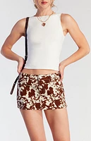 Pacsun Cow Print Low Rise Denim Micro Skirt