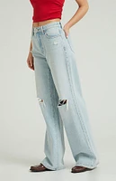 PacSun Jessie Light Indigo High Waisted Baggy Jeans