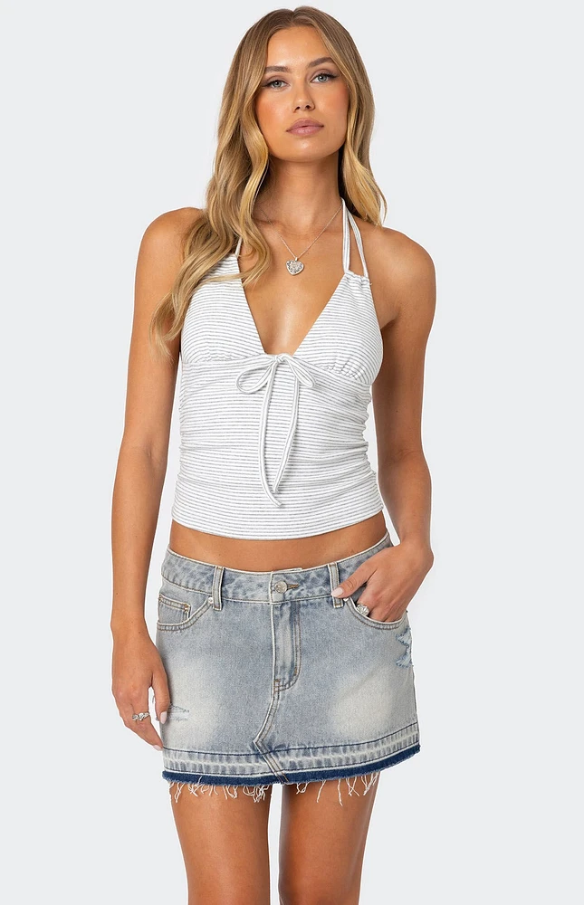 Edikted Lanai Striped Halter Top