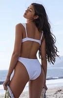 PacSun Eco White Layla Eyelet High Waisted Bikini Bottom