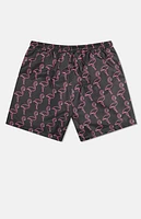 WeSC America Inc Zack Neon Flamingo 5" Swim Trunks