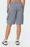 Edikted Friday Striped Low Rise Cargo Shorts