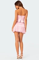 Edikted Lex Satin & Lace Ruffle Mini Skirt