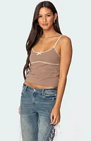 Edikted Elin Lace Trim Tank Top