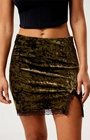 Daisy Street Crushed Velvet Mini Skirt