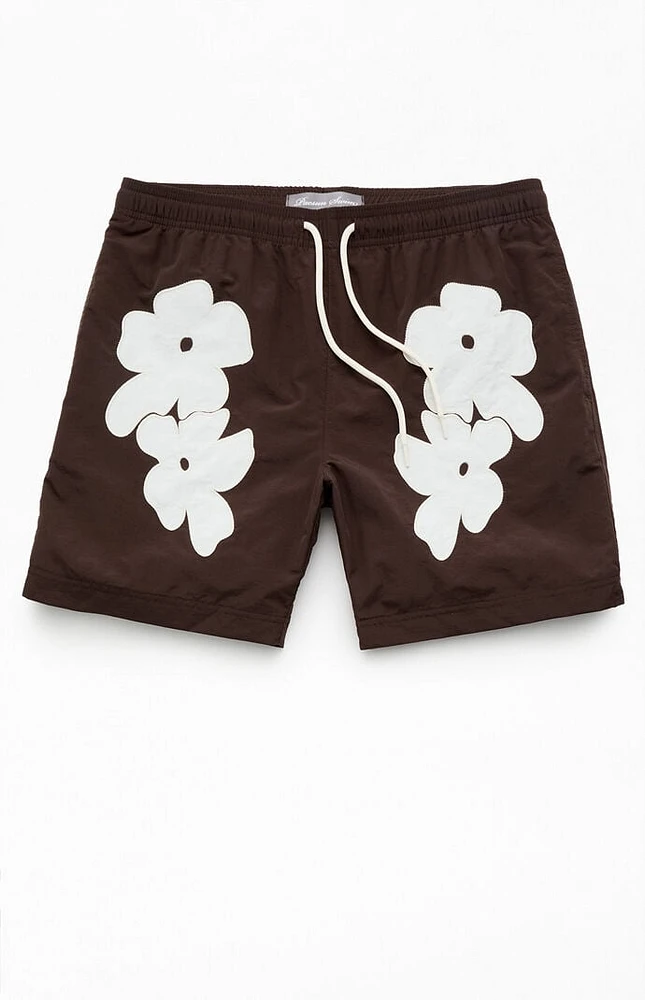 PacSun Petal Applique 6.5" Swim Trunks