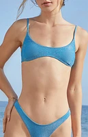 Pacsun Blue Glitter Audrey Tank Bikini Top