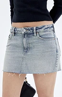 PacSun Light Indigo Low Rise Denim Mini Skirt