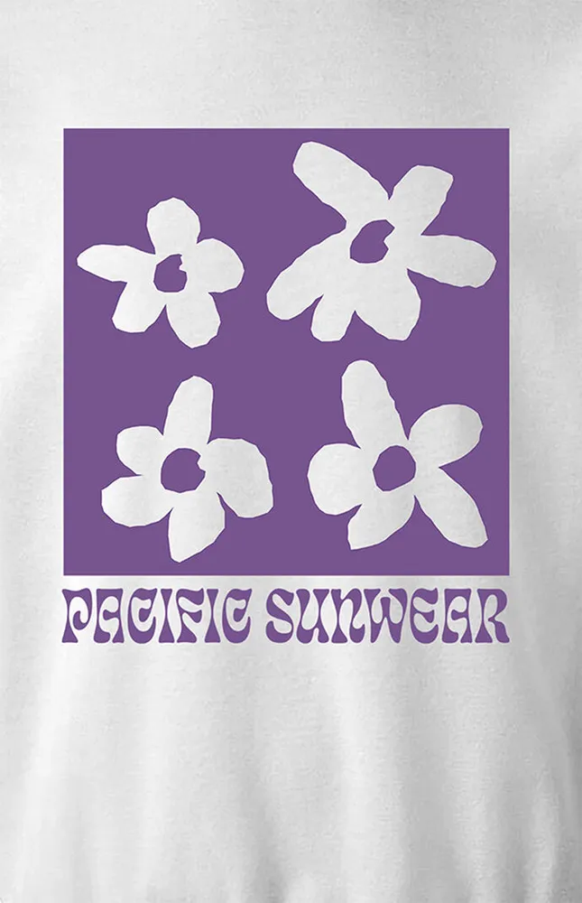 Pacific Sunwear Flower Crew Neck Sweatshirt
